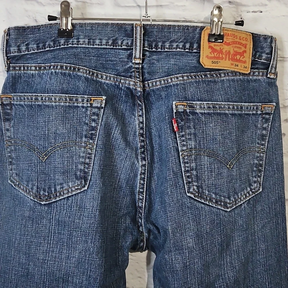 Levi's Dark Blue 505 Straight Jeans